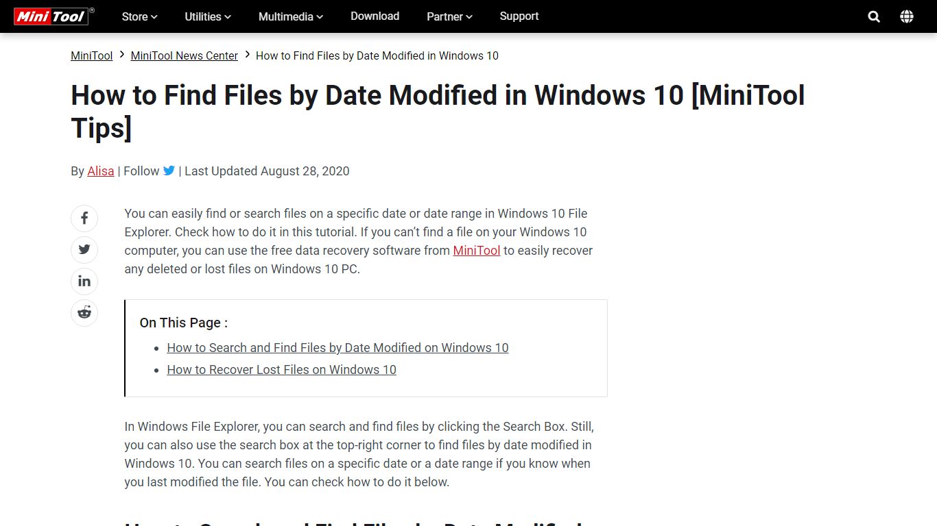 How to Find Files by Date Modified in Windows 10 - MiniTool